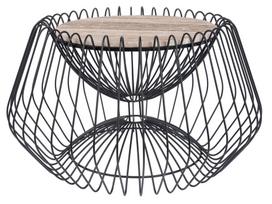 Kavos staliukas Kayoom Malibu 325, ruda sp./juoda sp., 60 cm x 60 cm x 35 cm