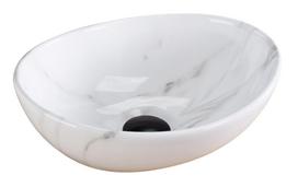 Vonios praustuvas Rea Sofia Mini, keramika, 35.5 cm x 27 cm x 12.5 cm, balta sp./pilka sp.