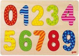 Medinė lenta su skaičiais Goki Learning To Count, įvairių spalvų, 10 vnt.