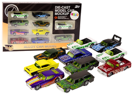 Automobilių rinkiniai Lean Toys Mockup, 1:64, įvairių spalvų