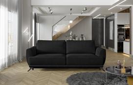 Sofa Megis Mat Velvet 99, juoda sp., 95 x 250 cm x 90 cm