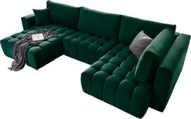 Kampinė sofa Bonito Loco 35, tamsiai žalia sp., kairinė, 170 x 340 cm x 92 cm