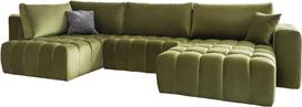 Kampinė sofa Bonito Loco 33, žalia sp., dešininė, 170 x 340 cm x 92 cm