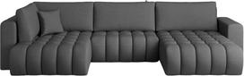 Kampinė sofa Bonito Flores 5, tamsiai pilka sp., dešininė, 170 x 340 cm x 92 cm