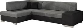 Kampinė sofa Fabio Sawana Soft, juoda sp./tamsiai pilka sp., kairinė, 167 x 268 cm x 73 cm