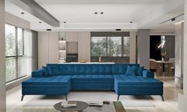Kampinė sofa Vertizo Nube 40, tamsiai mėlyna sp., 350 x 170 cm x 93 cm