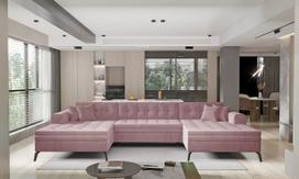 Kampinė sofa Vertizo Nube 24, rožinė sp., 350 x 170 cm x 93 cm
