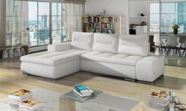 Kampinė sofa Ottavio Soft 17, balta sp., kairinė, 180 x 275 cm x 85 cm