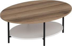 Kavos staliukas Kalune Design Elis, ąžuolo sp./balta sp., 90 cm x 60 cm x 36 cm