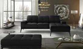Baldų komplektas Torrense & Pouf Right Mat Velvet 99, vidaus, juoda sp.