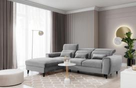 Kampinė sofa Foble Nube 4, šviesiai pilka sp., kairinė, 196 x 267 cm x 100 cm