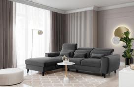 Kampinė sofa Foble Nube 5, pilka sp., kairinė, 196 x 267 cm x 100 cm