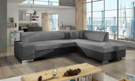Kampinė sofa Porto Sawana 21, Sawana 05, juoda sp./pilka sp./tamsiai pilka sp., dešininė, 217 x 278 cm x 74 cm