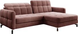 Kampinė sofa Lorelle Kronos 29, rožinė sp., dešininė, 160 x 225 cm x 105 cm