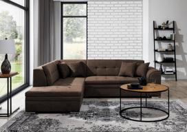 Kampinė sofa Pieretta Poco 22, tamsiai ruda sp., kairinė, 205 x 260 cm x 80 cm