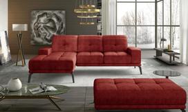 Kampinė sofa Torrense Dora 63, raudona sp., kairinė, 175 x 265 cm x 98 cm
