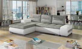 Kampinė sofa Ottavio Berlin 01, Soft 17, balta sp./pilka sp., kairinė, 180 x 275 cm x 85 cm