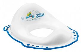Mokomasis tualeto dangtis Maltex Smurfs, polipropilenas (pp), mėlyna sp./balta sp., 16 cm x 40 cm x 30.5 cm
