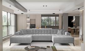 Kampinė sofa Vertizo Nube 3, pilka sp., 350 x 170 cm x 93 cm