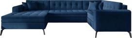 Kampinė sofa Montez Nube 40, tamsiai mėlyna sp., kairinė, 180 x 340 cm x 93 cm