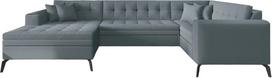 Kampinė sofa Montez Savoi 100, mėlyna sp., kairinė, 180 x 340 cm x 93 cm