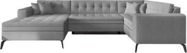 Kampinė sofa Montez Flores 4, pilka sp., kairinė, 180 x 340 cm x 93 cm