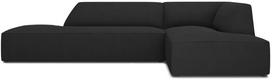 Kampinė sofa Micadoni Home Ruby Modular 4 Seats, grafito sp., dešininė, 273 x 180 cm x 69 cm