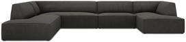 Kampinė sofa Micadoni Home Ruby Panoramic 7 Seats, tamsiai pilka sp., kairinė, 366 x 273 cm x 69 cm
