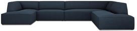 Kampinė sofa Micadoni Home Ruby Panoramic 7 Seats, tamsiai mėlyna sp., dešininė, 366 x 273 cm x 69 cm