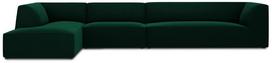 Kampinė sofa Micadoni Home Ruby 5 Seats, tamsiai žalia sp., kairinė, 366 x 180 cm x 69 cm