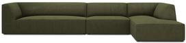 Kampinė sofa Micadoni Home Ruby 5 Seats, tamsiai žalia sp./žalia sp., dešininė, 366 x 180 cm x 69 cm