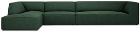 Kampinė sofa Micadoni Home Ruby 5 Seats, žalia sp., kairinė, 366 x 180 cm x 69 cm