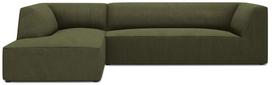 Kampinė sofa Micadoni Home Ruby 4 Seats, tamsiai žalia sp./žalia sp., kairinė, 273 x 180 cm x 69 cm