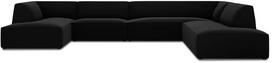 Kampinė sofa Micadoni Home Ruby Panoramic 7 Seats, juoda sp., dešininė, 366 x 273 cm x 69 cm
