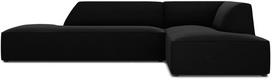 Kampinė sofa Micadoni Home Ruby Modular 4 Seats, juoda sp., dešininė, 273 x 180 cm x 69 cm