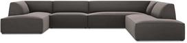 Kampinė sofa Micadoni Home Ruby Panoramic 7 Seats, tamsiai pilka sp., dešininė, 366 x 273 cm x 69 cm