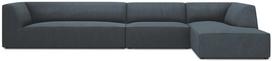 Kampinė sofa Micadoni Home Ruby 5 Seats, mėlyna sp., dešininė, 366 x 180 cm x 69 cm