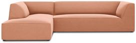 Kampinė sofa Micadoni Home Ruby 4 Seats, rožinė sp., kairinė, 273 x 180 cm x 69 cm