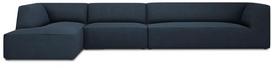 Kampinė sofa Micadoni Home Ruby 5 Seats, tamsiai mėlyna sp., kairinė, 366 x 180 cm x 69 cm