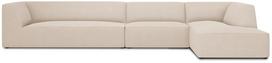 Kampinė sofa Micadoni Home Ruby 5 Seats, kreminė sp., dešininė, 366 x 180 cm x 69 cm