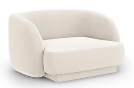 Krėslas Micadoni Home Miley Velvet, kreminė sp., 85 cm x 109 cm x 74 cm