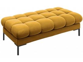 Pufas Micadoni Home Mamaia Velvet, juoda sp./geltona sp., 133 cm x 62 cm x 41 cm