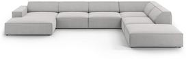 Kampinė sofa Micadoni Home Jodie Panoramic 7 Seats, šviesiai pilka sp., dešininė, 364 x 262 cm x 70 cm