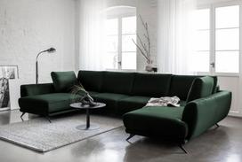 Kampinė sofa Larco Loco 35, tamsiai žalia sp., 191 x 362 cm x 90 cm