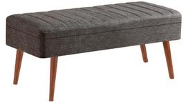Prieškambario suoliukas Kalune Design Vina 1053-2, antracito sp./riešuto sp., 40 cm x 110 cm x 50 cm