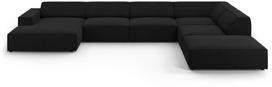 Kampinė sofa Micadoni Home Jodie Panoramic 7 Seats, juoda sp., dešininė, 364 x 262 cm x 70 cm