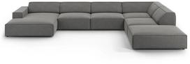 Kampinė sofa Micadoni Home Jodie Panoramic 7 Seats, šviesiai pilka sp., dešininė, 364 x 262 cm x 70 cm