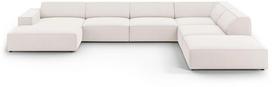 Kampinė sofa Micadoni Home Jodie Panoramic 7 Seats, šviesiai ruda sp., dešininė, 364 x 262 cm x 70 cm