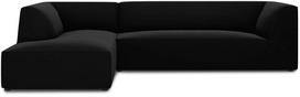 Kampinė sofa Micadoni Home Ruby 4 Seats, juoda sp., kairinė, 273 x 180 cm x 69 cm