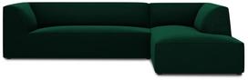 Kampinė sofa Micadoni Home Ruby 4 Seats, tamsiai žalia sp., dešininė, 273 x 180 cm x 69 cm